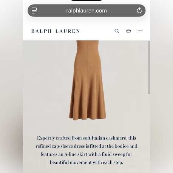 Polo Ralph Lauren Cashmere Cap-Sleeve Dress scoop neck size large - Picture 15 of 16